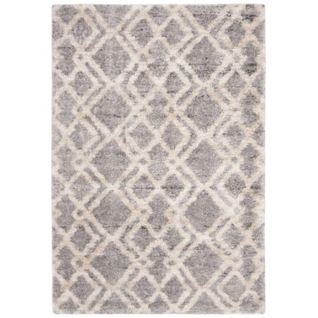 Safavieh 8 x 10 ft. Berber Shag 200 Rectangle Power-Loomed Rug Gray & Cream BER213G-8